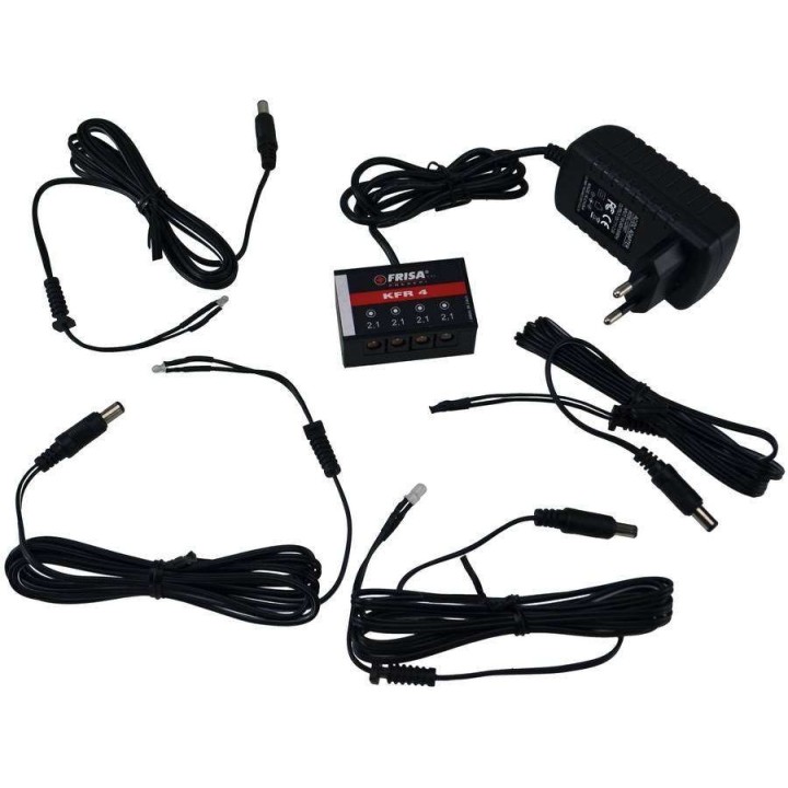 Kit 4 Fuochi led tremolanti rossi con alimentatore