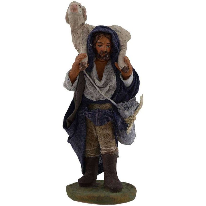 Pastor con oveja a hombros 12 cm