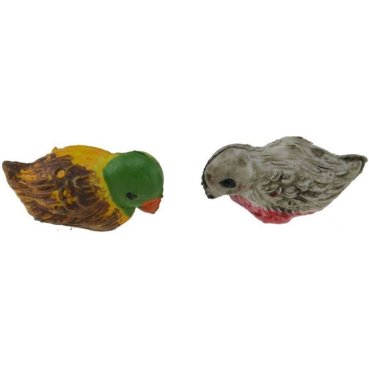 Conjunto de 2 pajaritos de 1,5x0,8 cm de altura.