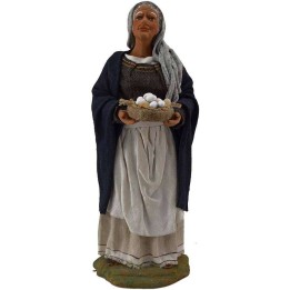 Contadina con cesto d'uova 30 cm