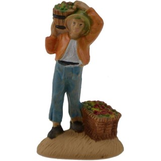 6 cm Shepherd with fruit in pvc lux