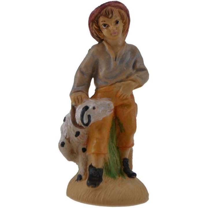 Pastor de 8 cm con perro en pvc lux