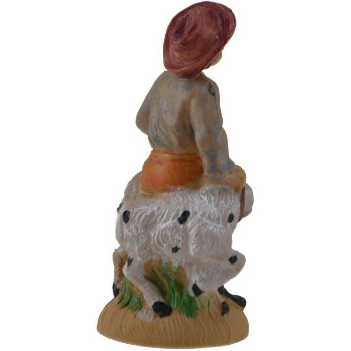 8 cm pastore con cane in pvc lux