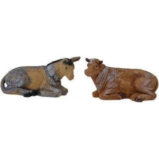 6 cm Set bue e asino in pvc lux