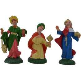 Conjunto de 6 cm de los Tres Reyes Magos en PVC