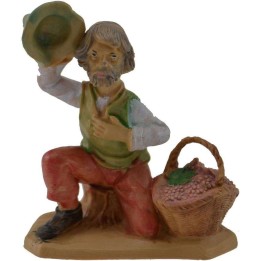 6 cm Pastore con uva in pvc lux