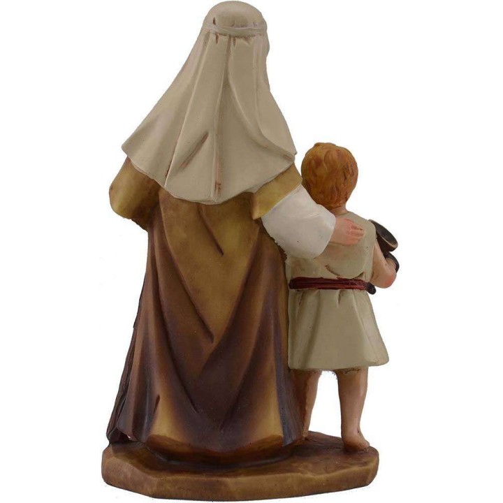15 cm Hombre con niño en resina