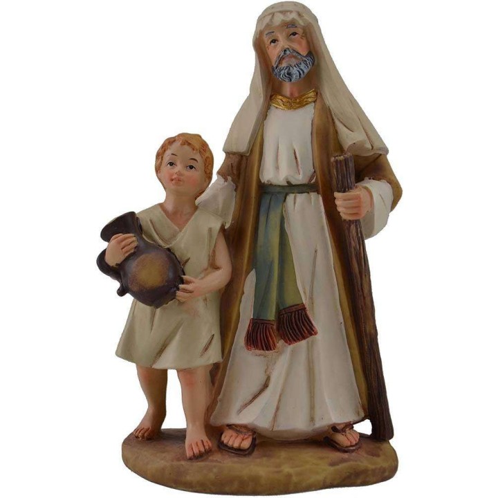 15 cm Hombre con niño en resina