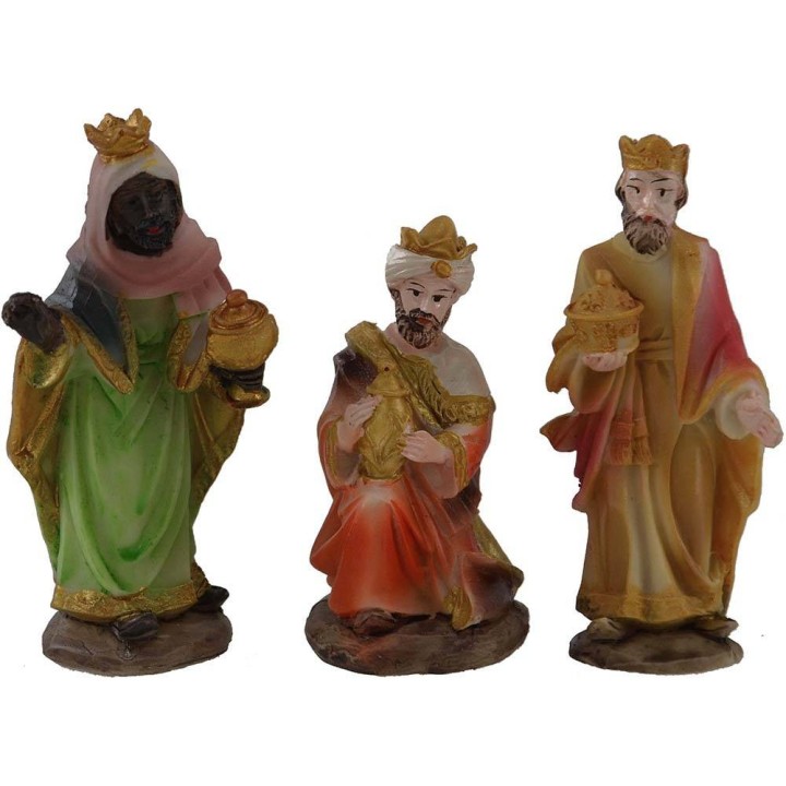 Conjunto de 10 figuras de 8 cm: Natividad, Reyes Magos, Pastor