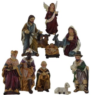 Set 11 figure 9 cm Natività, Re Magi, angelo, pastore e pecora