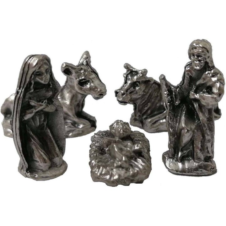 Natività in metallo 1,6 cm 5 soggetti