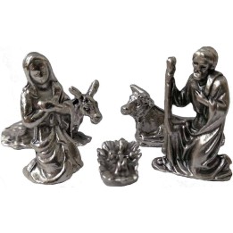 Natividad en metal de 2,7 cm 5 figuras