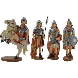 Set of 4 soldiers 15 cm in resin