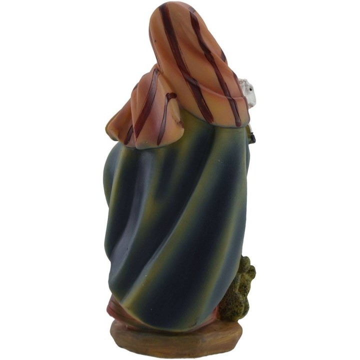 Pastorcilla con cordero 15 cm en resina belén