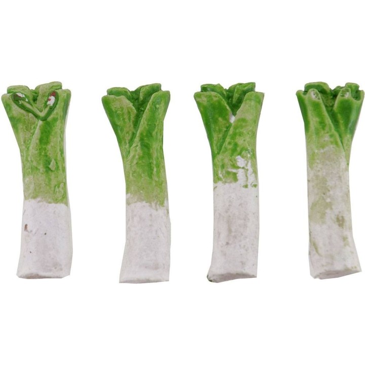 Set 4 piezas puerros 2 cm miniaturas belén