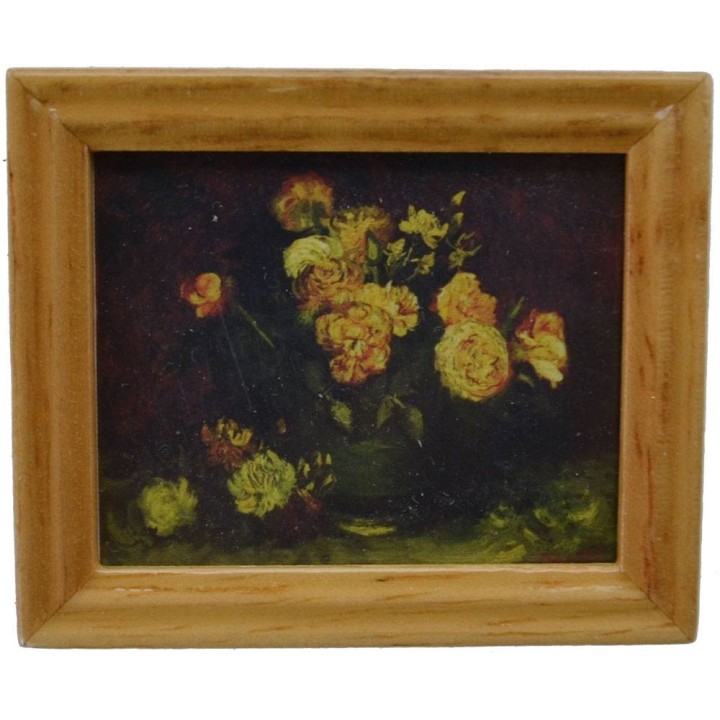 Cuadro con flores 5,8x4,8 cm