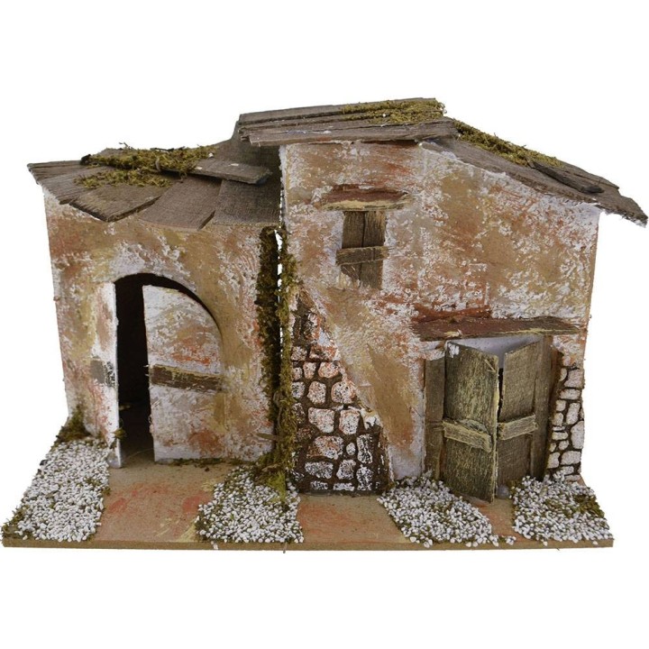 Casa rústica para belén de 20x14x13 cm h.