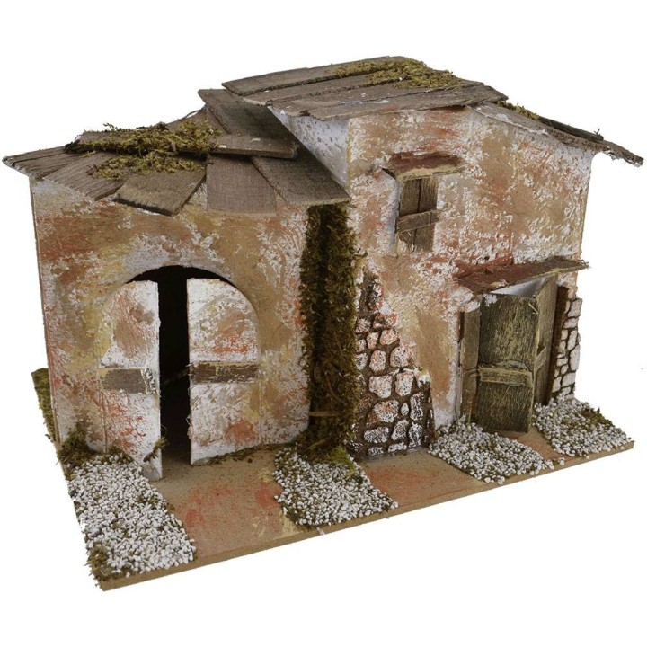Casa rústica para belén de 20x14x13 cm h.