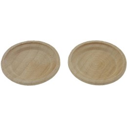 Juego de 2 platos de madera ø 3 cm