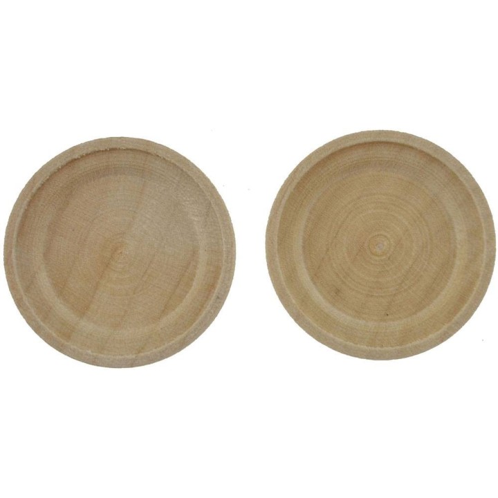 Set 2 piatti in legno ø 3 cm