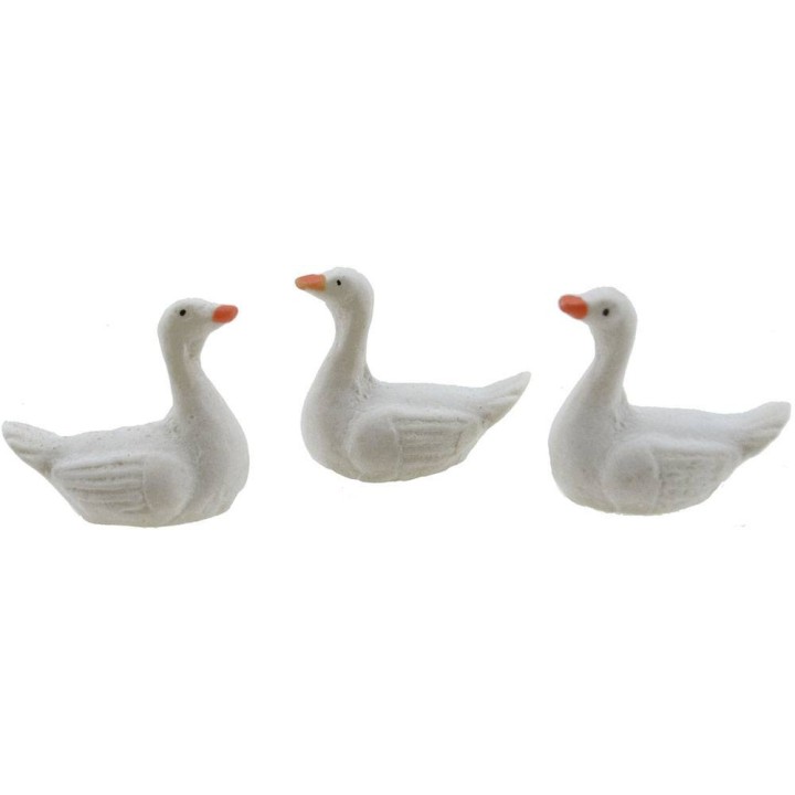 Set of 3 resin swans 2.2 cm
