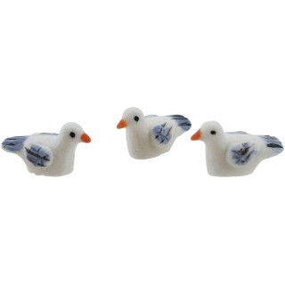Conjunto de 3 palomas de resina de 1,8 cm