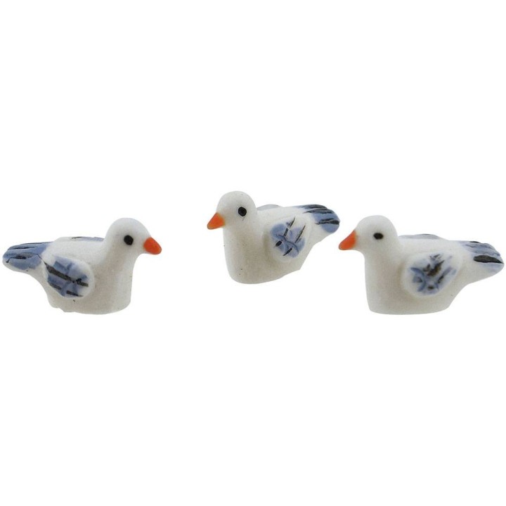 Set 3 colombe in resina 1,8 cm