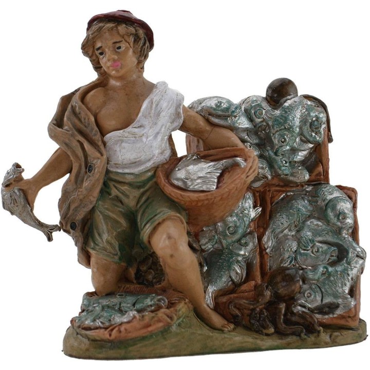 Fishmonger 10 cm nativity scene Euromarchi