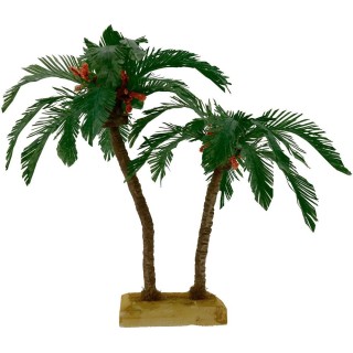 Double palm 22 and 15 cm nativity scene