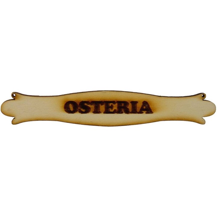 Nativity scene sign in wood 10.5x1.7 cm available with writing: