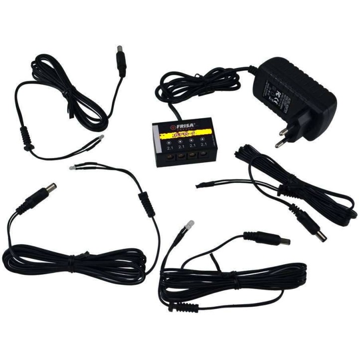 Kit 4 Fuochi led tremolanti gialli con alimentatore