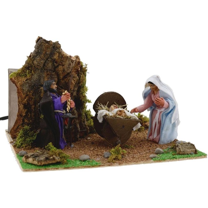 Natividad cm 8 en movimiento cm 20x18x12 h.