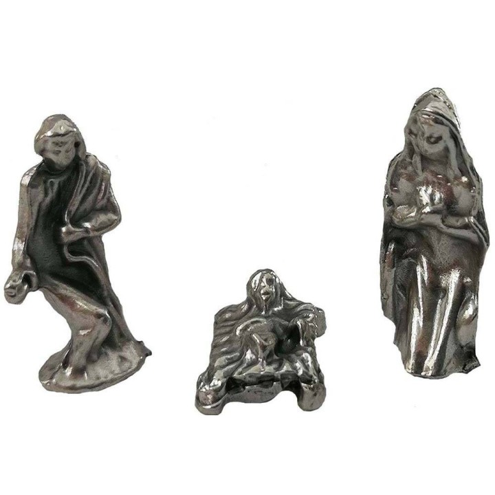 Natività 1,5 cm in metallo 3 soggetti