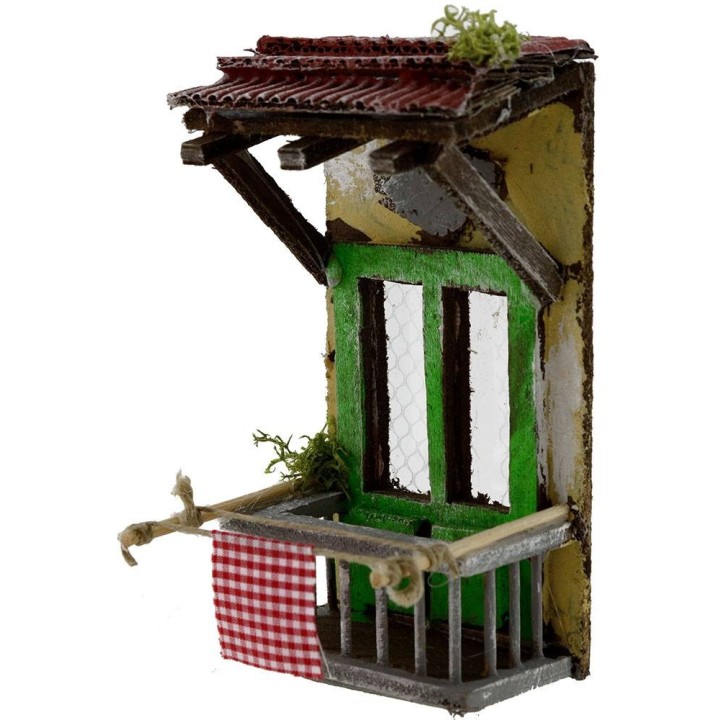 Puerta ventana con balcón de 6,5x6x12,4 cm h.