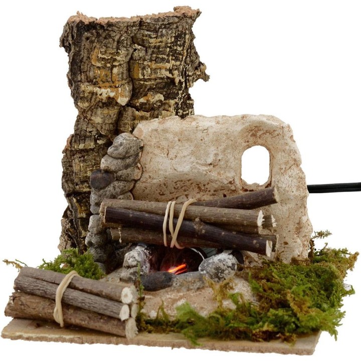 Fire for presepe working with wood cm 15x15x14 h.