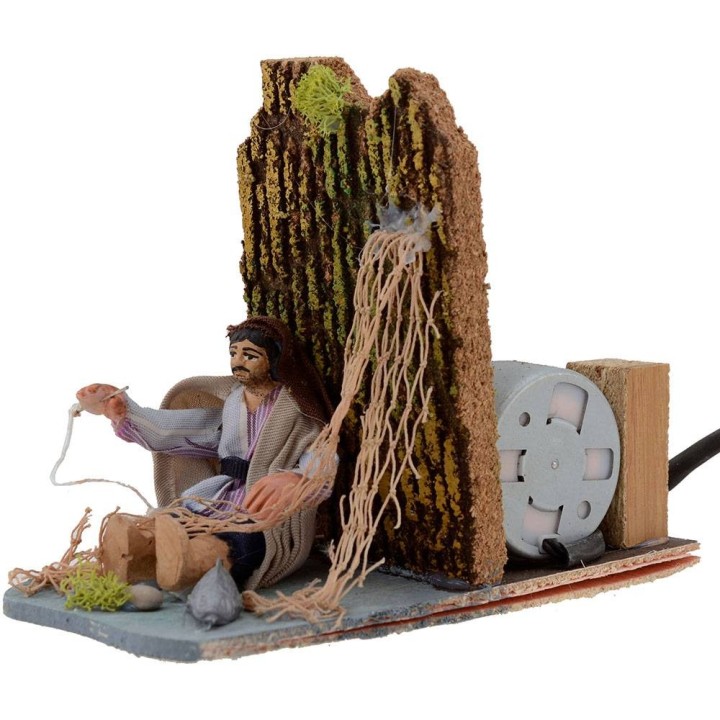 Costurero de red de 8 cm en movimiento pesebre de 14x7x10 cm h.