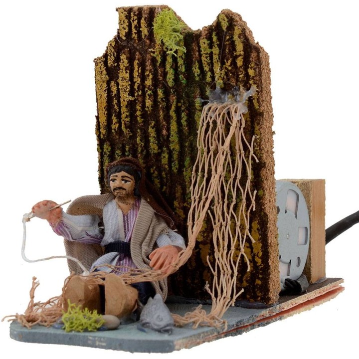 Costurero de red de 8 cm en movimiento pesebre de 14x7x10 cm h.