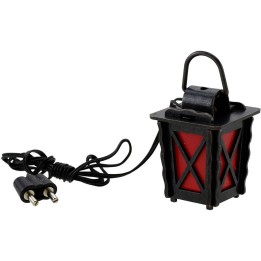 Linterna de metal con luz LED roja de 3x3x4 cm de altura.