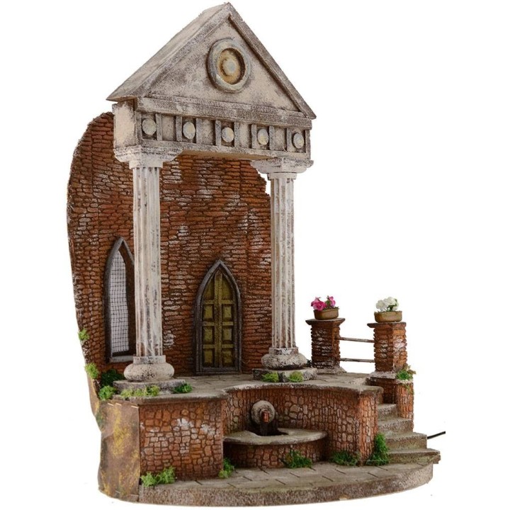 Tempio con fontana funzionante cm 41x30x56 h.