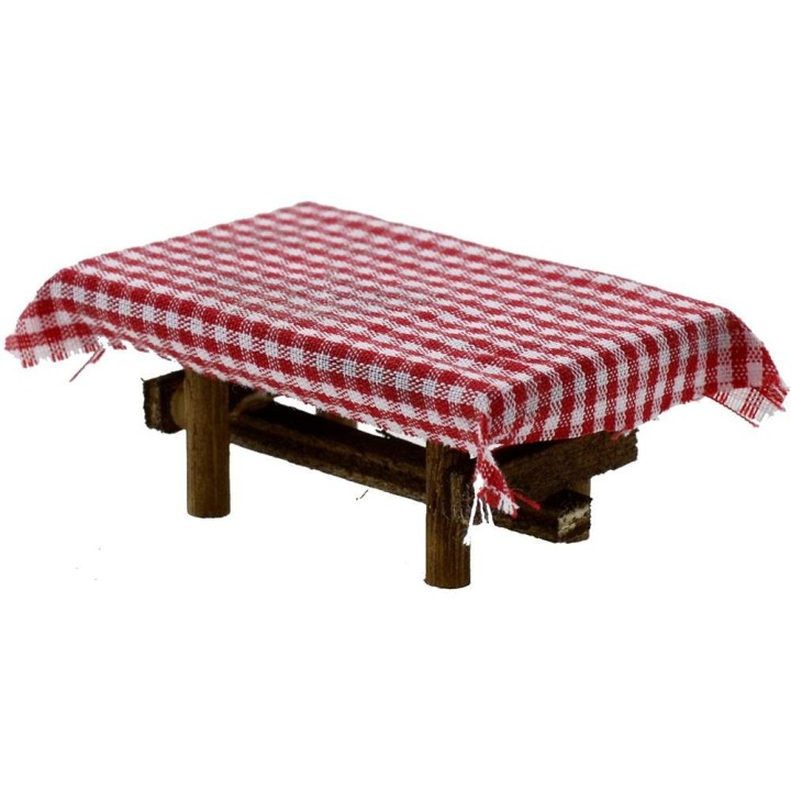 Mesa de madera de 6x4,2x3 cm de altura con 4 sillas