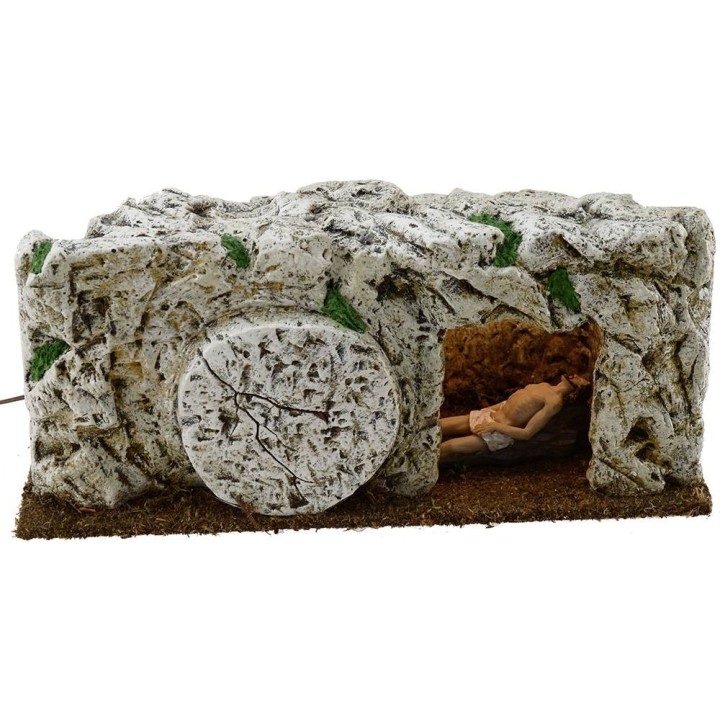 Illuminated Resin Sepulcher with Dead Jesus 9 cm Easter Statues