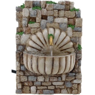 Fuente de pesebre colgante en resina con bomba de 10x6,5x14 cm