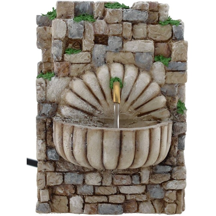 Fuente de pesebre colgante en resina con bomba de 10x6,5x14 cm