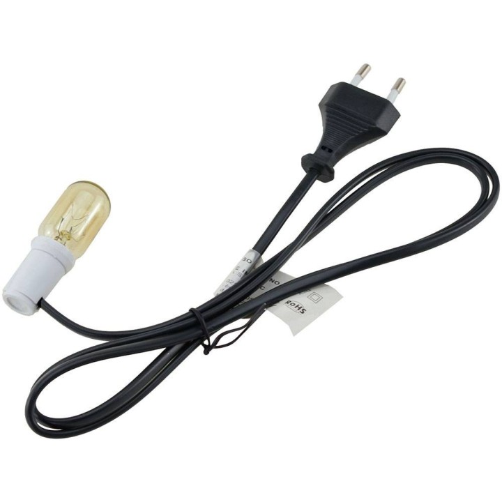 Portalámpara con luz de 10w blanco cálido E12-220v completo con