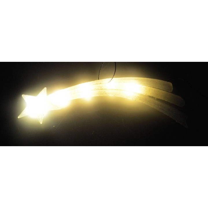 Estrella cometa para belén con luces LED parpadeantes de 19 cm