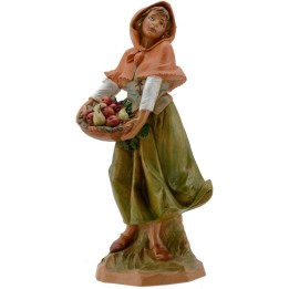 Woman with hamper 19 cm Fontanini