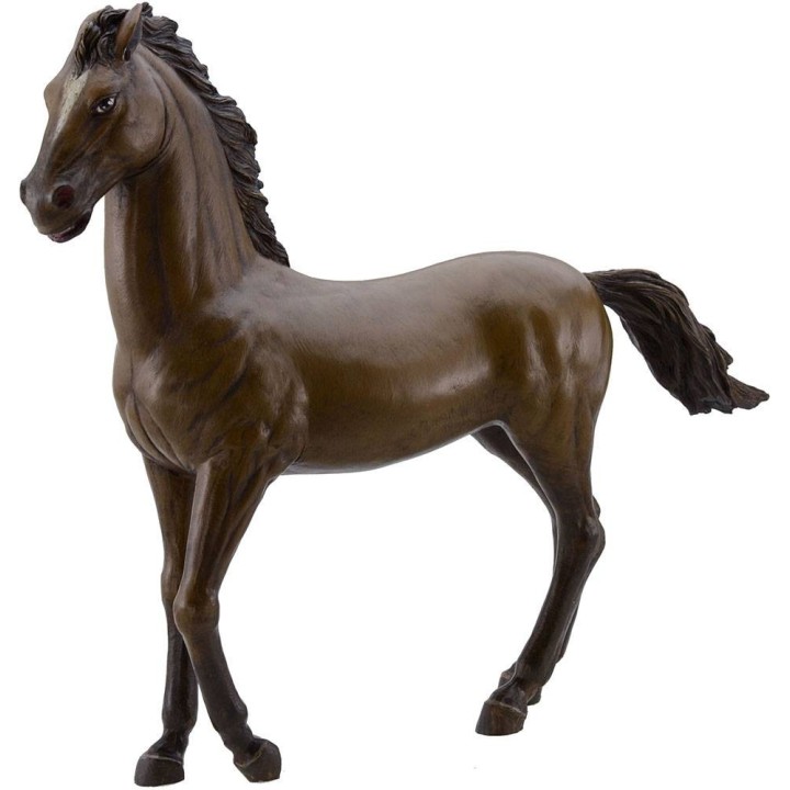Brown horse at pass in resin for statues from 30 cm