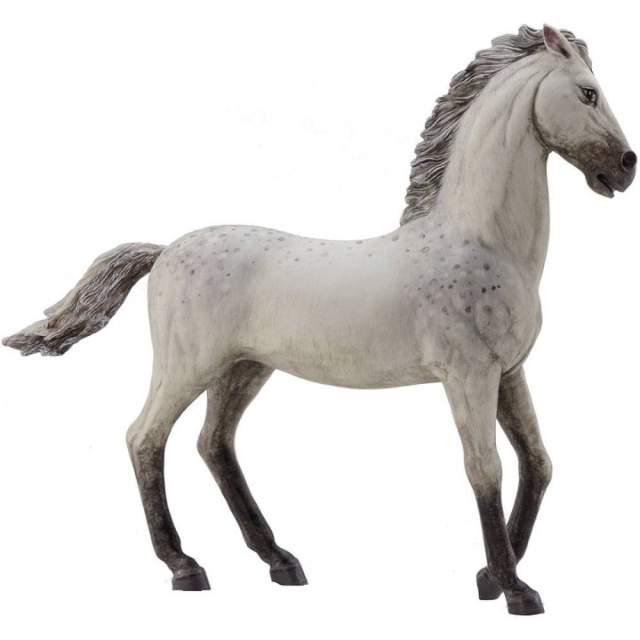 Caballo blanco al paso en resina para estatuas de 30 cm