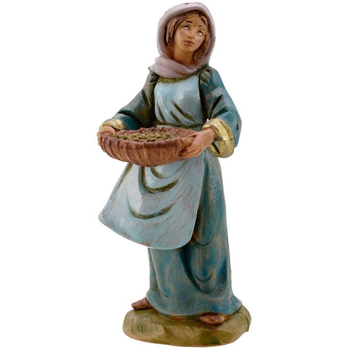Donna con cesto 12 cm Fontanini