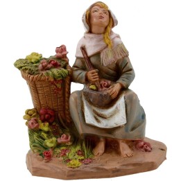 Donna con vasi di fiori serie 12 cm Fontanini